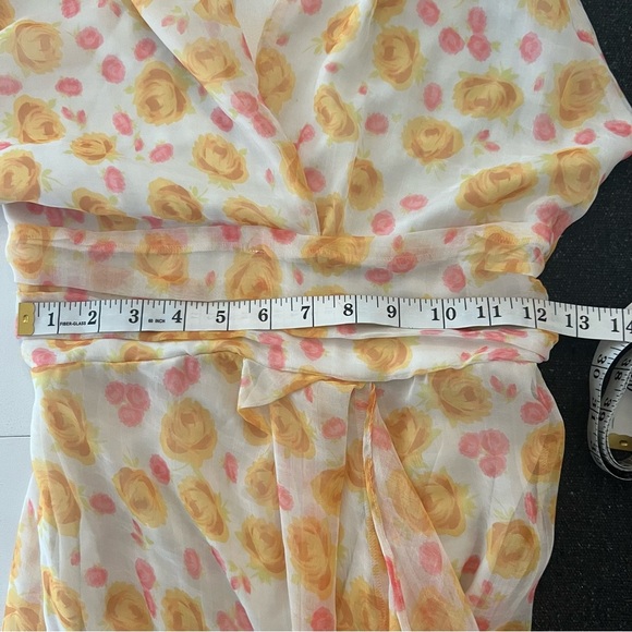 Floral Wrap Halter Dress, size XS, bridal shower, vacation, formal midi dress - Picture 11 of 14